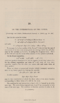 On the intersections of two conics