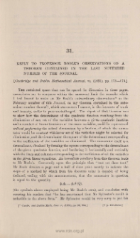 Reply to Professor Boole's observations on a theorem contained in last November number of this Journal.