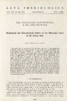 Histological and histochemical studies on the alimentary tract in the brown bear