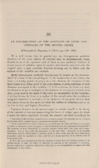 An enumeration of the contacts of lines and surfaces of the second order