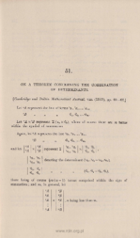 On a theorem concerning the combination of determinants