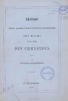 R&eacute;vision des armures copulatrices des m&acirc;les de la tribu des Chrysides