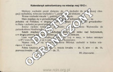 Kalendarzyk astronomiczny na miesiąc maj 1912 r.