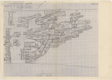 KZG, VI 502 C, 602 A, plan archeologiczny wykopu, konstrukcje drewniane