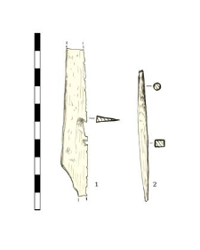 1. knife, iron, fragment