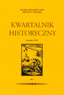 Kwartalnik Historyczny R. 117 nr 3 (2010), Strony tytułowe, Spis treści