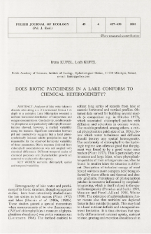 Does biotic patchiness in a lake conform to chemical heterogeneity?