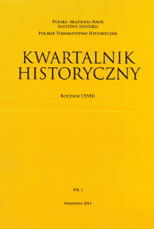 Kwartalnik Historyczny R. 118 nr 2 (2011), Strony tytułowe, Spis treści
