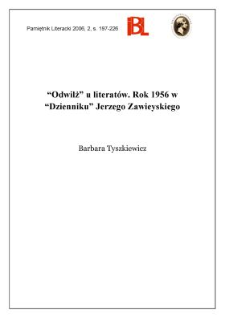 „Odwilż” u literatów. Rok 1956 w „Dzienniku” Jerzego Zawieyskiego