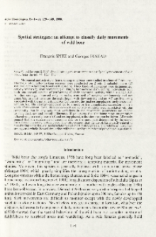 Spatial strategies: an attempt to classify daily movements of wild boar