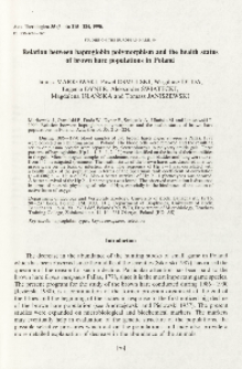 Studies on the European hare. 40. Relation between haptoglobin polymorphism and the health status of brown hare populations in Poland