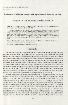 Preference of different habitats and age classes of forest by roe deer