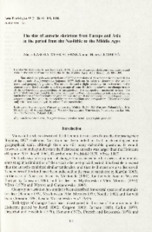 The size of aurochs skeletons from Europe and Asia in the period from the Neolithic to the Middle Ages