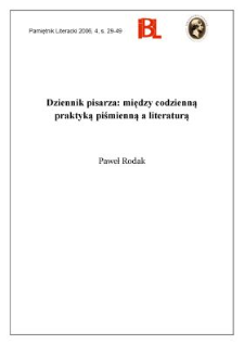 Dziennik pisarza: między codzienną praktyką piśmienną a literaturą