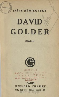 David Golder : roman