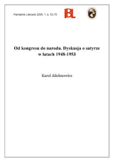 Od kongresu do narady: dyskusja o satyrze w latach 1948-1953