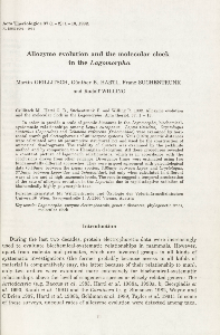 Allozyme evolution and the molecular clock in the Lagomorpha