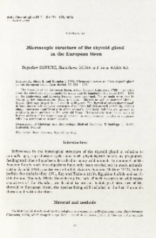 Bisoniana 107. Microscopic structure of the thyroid gland in the European bison