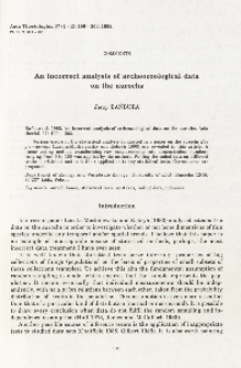 An incorrect analysis of archeozoological data on the aurochs