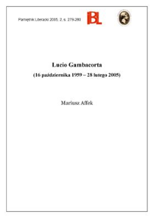 Lucio Gambacorta (16 października 1959 - 28 lutego 2005)