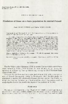Studies on the European hare. 46. Predation of foxes on a hare population in central Poland