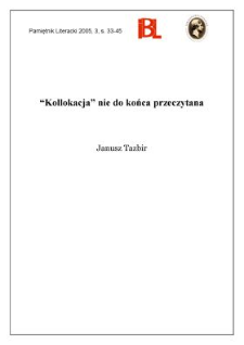 "Kollokacja" nie do końca przeczytana