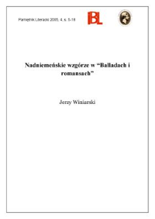 Nadniemeńskie wzgórze w "Balladach i romansach"