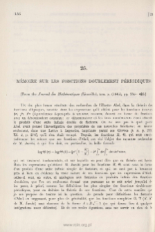 M&eacute;moire sur les Fonctions doublement p&eacute;riodiques