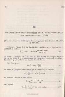 D&eacute;monstration d'un Th&eacute;or&egrave;me de M. Boole concernant des Int&eacute;grales Multiples