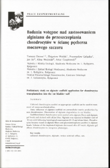 Preliminary study on alginate scaffold application for chondrocytes transplantation into the rat bladder wall