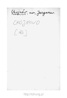 Chojn&oacute;w. Files of Czersk district in the Middle Ages. Files of Historico-Geographical Dictionary of Masovia in the Middle Ages