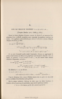 Sur le produit ind&eacute;fini 1-x.1-x2.1-x3...