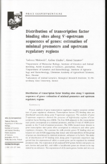 Distribution of transcription factor binding sites along 5’-upstream sequences of genes: estimation of minimal promoters and upstream regulatory regions