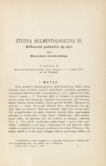Studya helmintologiczne III. Bilharzia polonica sp. nov.