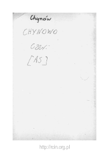 Chyn&oacute;w. Files of Czersk district in the Middle Ages. Files of Historico-Geographical Dictionary of Masovia in the Middle Ages