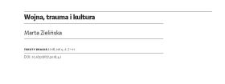 Wojna, trauma i kultura