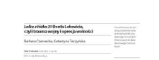 "Lalka z ł&oacute;żka 21" Đorđa Lebovicia, czyli trauma wojny i opresja wolności