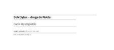 Bob Dylan - droga do Nobla
