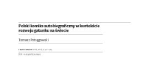 Polski komiks autobiograficzny w kontekście rozwoju gatunku na świecie