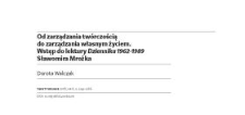 Od zarządzania twórczością do zarządzania własnym życiem. Wstęp do lektury "Dziennika 1962-1989" Sławomira Mrożka
