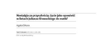 Nostalgia za przyszłością: życie jako opowieść w listach Juliusza Słowackiego do matki