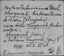 Kartoteka Słownika staropolskich nazw osobowych; Choj - Chr