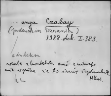 Kartoteka Słownika staropolskich nazw osobowych; Cza - Czar