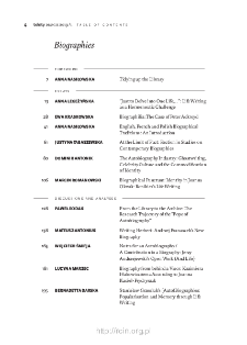 Teksty Drugie Nr 1 (2019), Table of contents