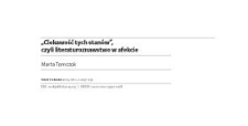 &bdquo;Ciekawość tych stan&oacute;w&rdquo;, czyli literaturoznawstwo w afekcie