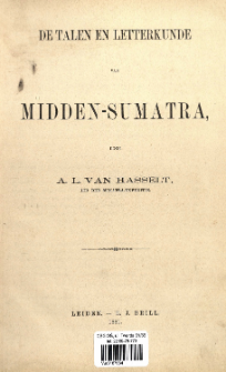 De talen en letterkunde van Midden-Sumatra. Gedeelte 2