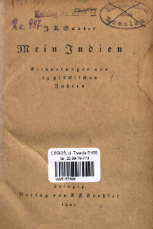 Mein Indien : Erinnerungen aus 15 glücklichen Jahren