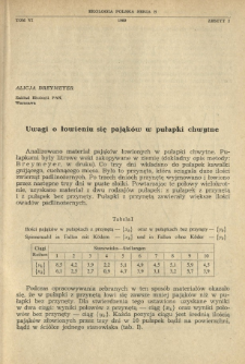 Uwagi o łowieniu się pająk&oacute;w w pułapki chwytne