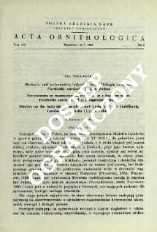 Badania nad zmiennością indywidualną i biologią szczygła, Carduelis carduelis (L.), w Polsce