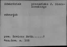 Przezwiska i przydomki ludowe XIX i XX w.; E